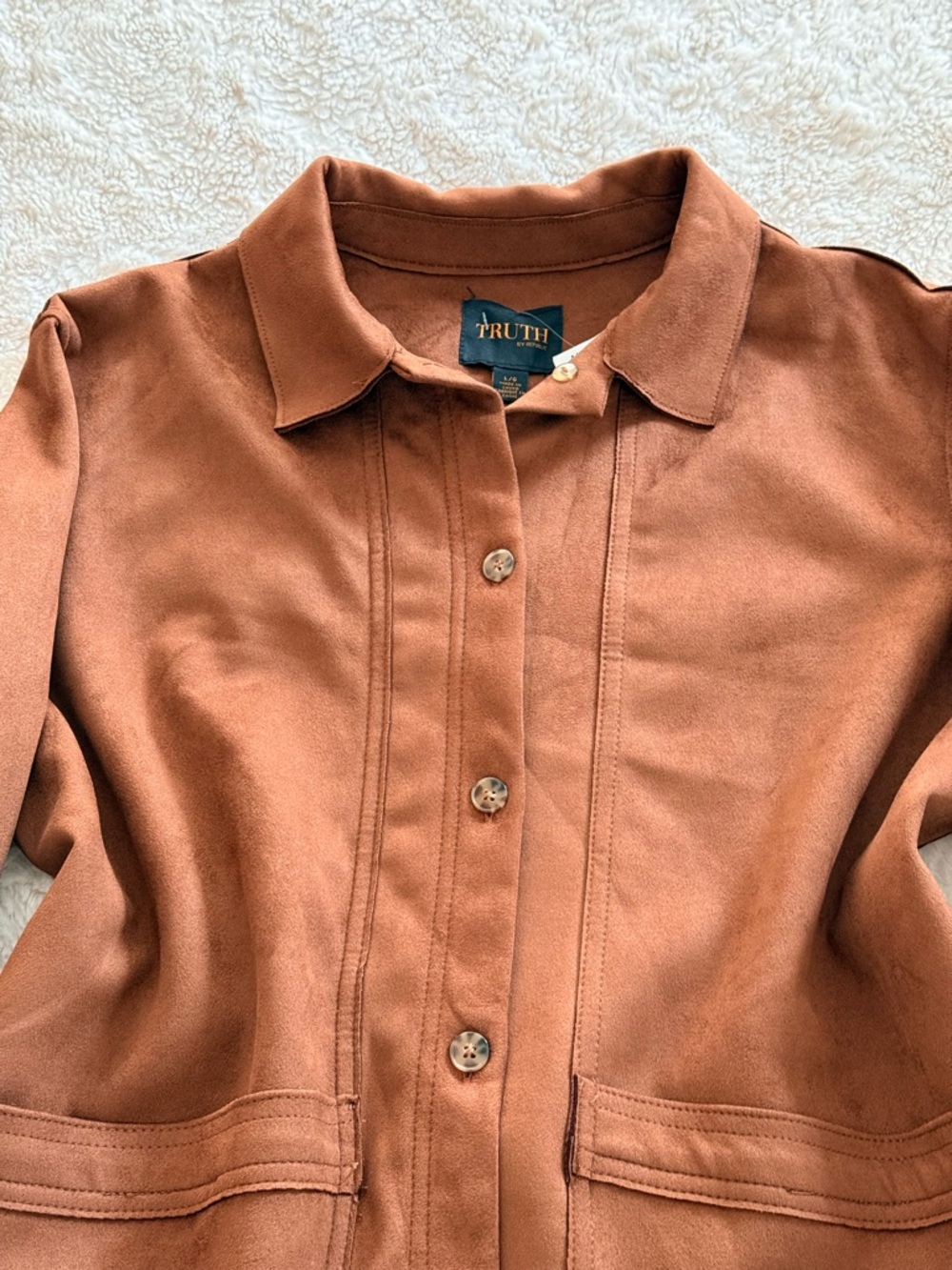 Truth Rust Brown Button-Front Utility Jacket - Picture 2 of 3